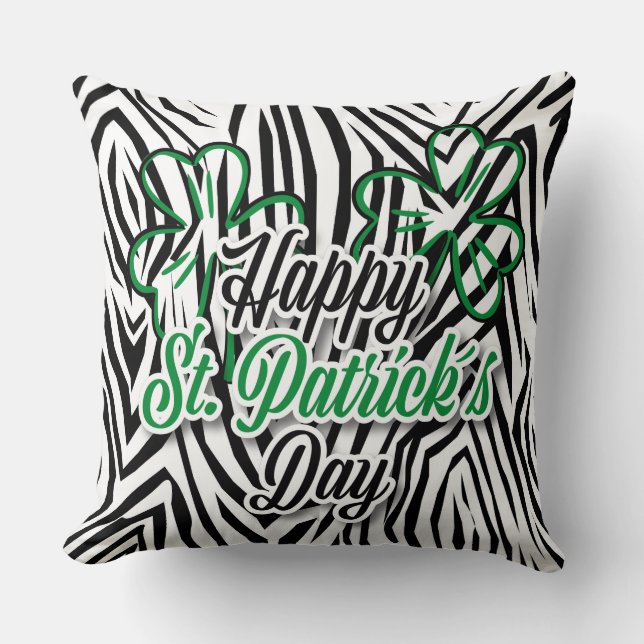 St Patrick's Day Leopard Print Kussen.. Kussen (Voorkant)