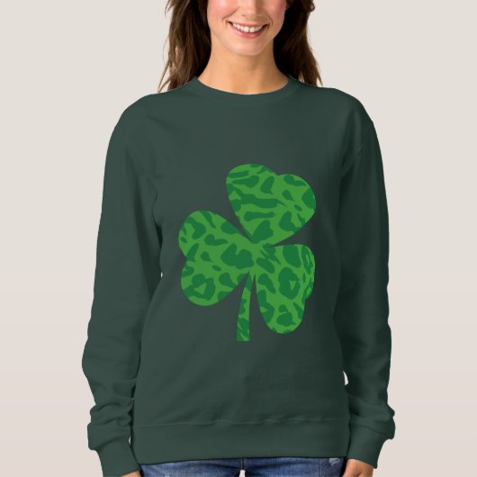 St. Patrick's Day Leopard Shamrock Shirt - Cheetah (Voorkant)