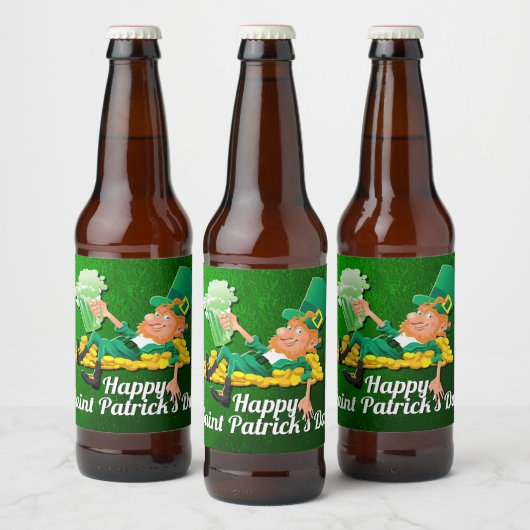 St Patrick's Day Leprechaun Bier Etiket (Flessen)