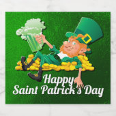 St Patrick's Day Leprechaun Bier Etiket (Enkel label)