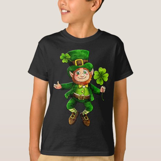 St. Patrick's Day Leprechaun Boys T-shirt noir (Devant)