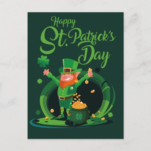 St. Patrick's Day Leprechaun briefkaart (Voorkant)