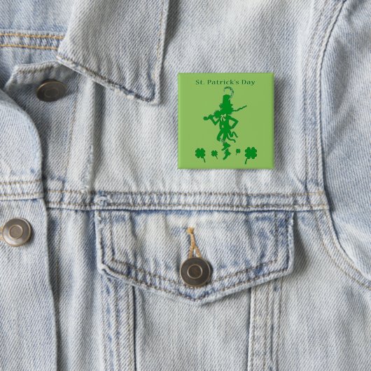 St. Patrick's Day Leprechaun Button (In situ)