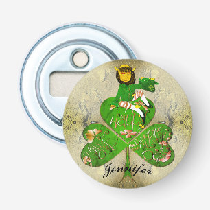 St. Patrick's Day Leprechaun Button Flesopener