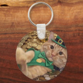 St Patrick's Day Leprechaun Cat Keychain (Voorkant)