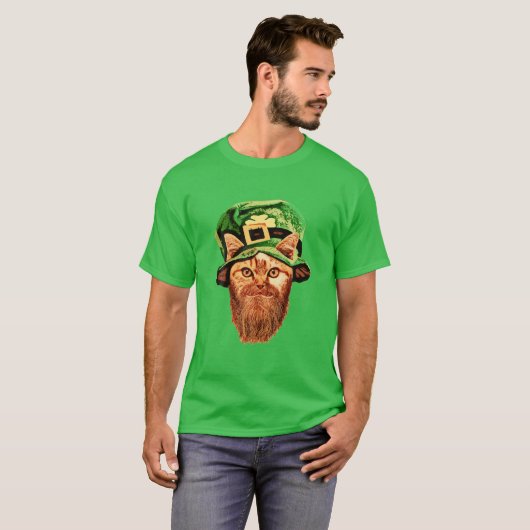 St. Patrick's Day Leprechaun Cat T-shirt (Voorkant volledig)