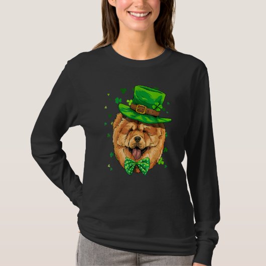 St Patrick's Day Leprechaun Chow Chow Pet Dog Sham T-shirt (Voorkant)