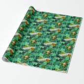 St. Patrick's Day Leprechaun Clover Shamrock Cadeaupapier (Uitgerold)