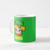 St. Patrick's Day Leprechaun Custom Kids Green Mug (Devant gauche)