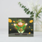 St. Patrick's Day Leprechaun en Gold Briefkaart (Staand voorkant)