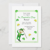St. Patrick's Day Leprechaun en Shamrocks Kaart (Voorkant)