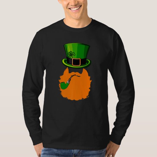 St Patrick's Day Leprechaun Face Beard Shamrock Gi T-shirt (Voorkant)