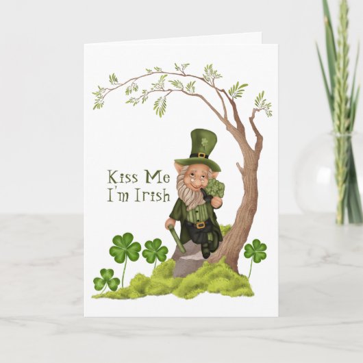St. Patrick's Day Leprechaun Funny Greeting Kaart (Voorkant)