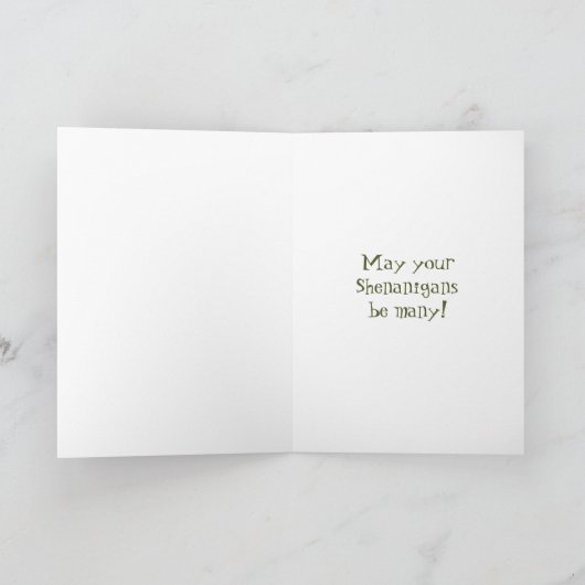 St. Patrick's Day Leprechaun Funny Greeting Kaart (Binnen)