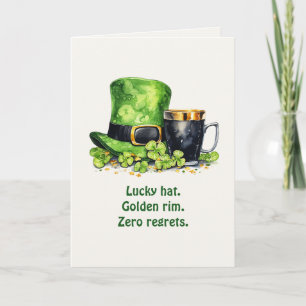 St. Patrick's Day Leprechaun Hoed & Mok Grappige K Kaart