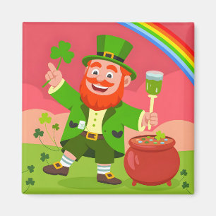 St. Patrick's Day Leprechaun Illustratie Magneet
