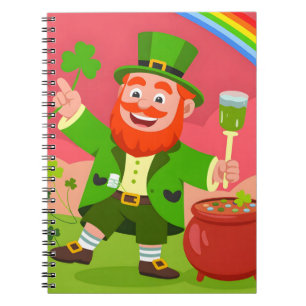 St. Patrick's Day Leprechaun Illustratie Notitieboek