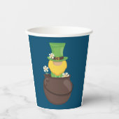 St. Patrick's Day Leprechaun in Pot of Gold Papieren Bekers (Voorkant)