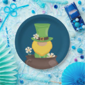 St. Patrick's Day Leprechaun in Pot of Gold Papieren Bordje (Feest)