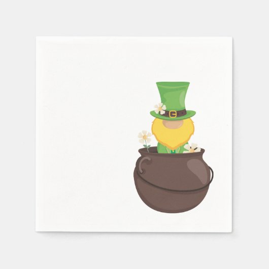 St. Patrick's Day Leprechaun in Pot of Gold Servet (Voorkant)