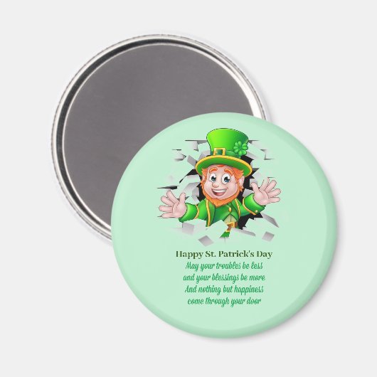 St. Patrick's day leprechaun Magneet (Voorkant / Achterkant)