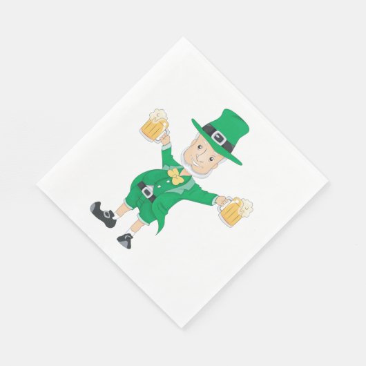 St Patrick's Day Leprechaun met bier Mokken Servet (Hoek)