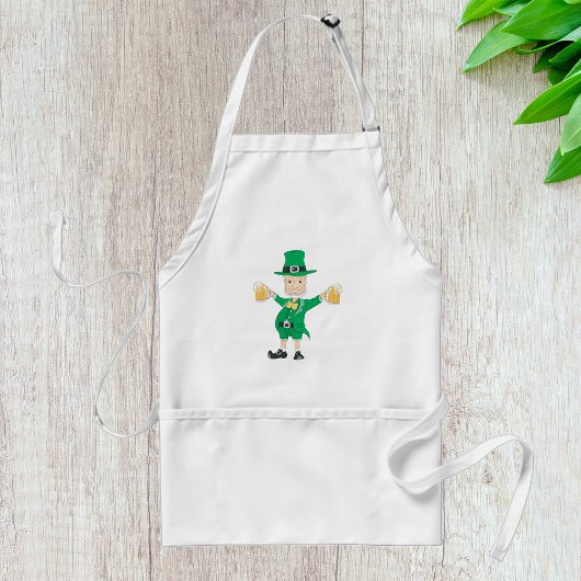 St Patrick's Day Leprechaun met bier Mokken Standaard Schort