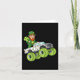 St Patricks Day Leprechaun Monster Truck Lucky Boy Kaart