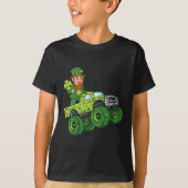St Patricks Day Leprechaun Monster Truck Lucky Boy T-shirt (Voorkant)