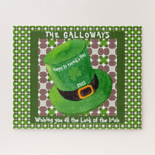 St Patricks Day Leprechaun Pet Monogram Irish Luck Legpuzzel