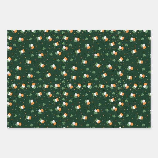 St Patrick's Day Leprechaun Pet Shamrock Flag Gold Inpakpapier Vel (Voorkant 3)