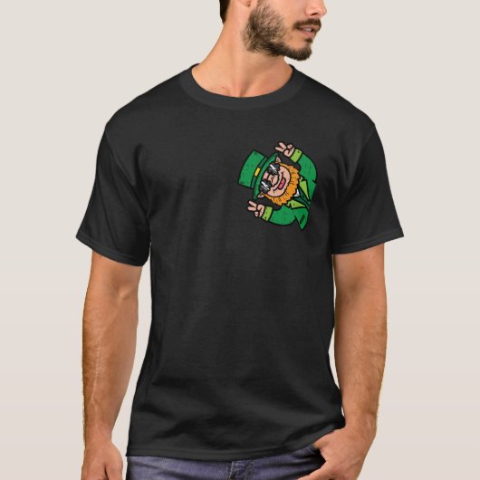 St Patricks Day Leprechaun Pocket Saint Paddys Pat T-shirt (Voorkant)