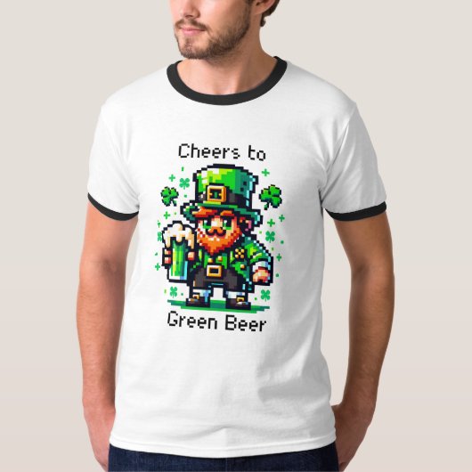 St Patrick's Day Leprechaun | Proost op groen bier T-shirt (Voorkant)