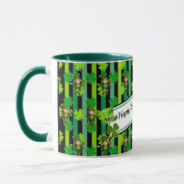 St. Patrick's Day Leprechaun Shamrock Add Name Mok