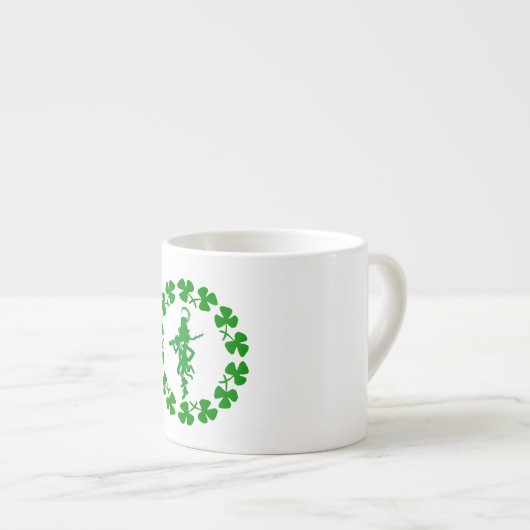 St. Patrick's Day Leprechaun Shamrock Ring Espres Espresso Kop (Voorkant rechts)