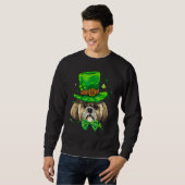 St Patrick's Day Leprechaun Shamrock Shih Tzu Iris Trui (Voorkant volledig)