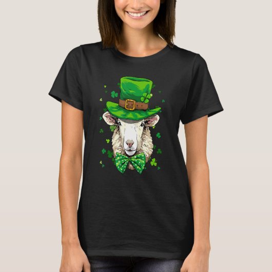 St Patrick's Day Leprechaun Sheep Lamb Shamrock Ir T-shirt (Voorkant)
