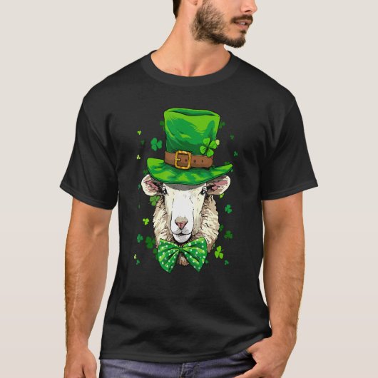 St Patrick's Day Leprechaun Sheep Lamb Shamrock Ir T-shirt (Voorkant)