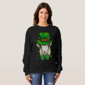 St Patrick's Day Leprechaun Sheep Lamb Shamrock Ir Trui (Voorkant volledig)