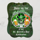 St. Patrick's Day Leprechaun Skull: Shenanigans Kaart (Voorkant / Achterkant)