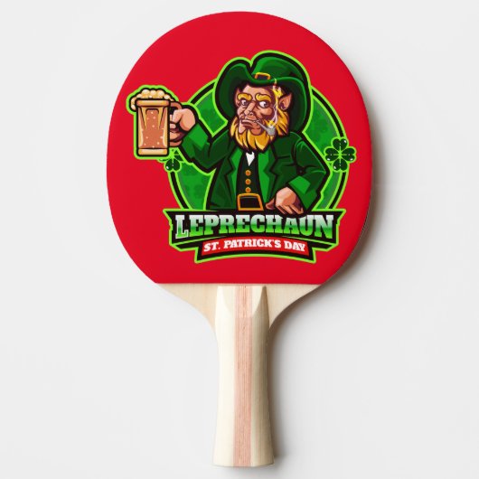 St. Patrick's Day Leprechaun Tafeltennisbatje (Voorkant)
