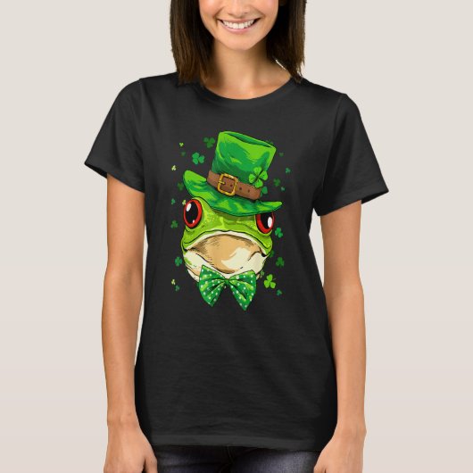 St Patrick's Day Leprechaun Toad Frog C Shamrock I T-shirt (Voorkant)