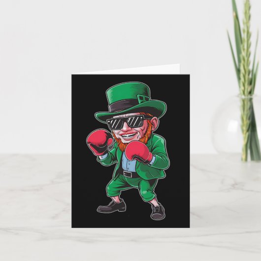 St Patricks Day Leprechaun toont boksvaardigheden Kaart (Voorkant)
