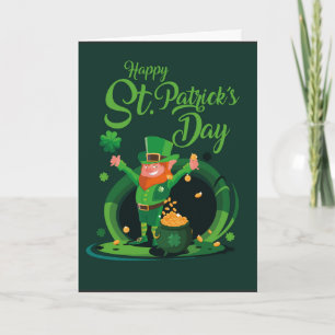 St. Patrick's Day Leprechaun-vergrotingskaart Kaart