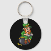 St Patricks Day Leprechaun Video Game Controller B Sleutelhanger (Achterkant)