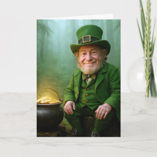 St. Patrick's Day Leprechaun with Gold Coins Kaart (Voorkant)