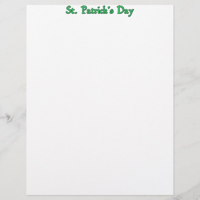 St. Patrick's Day Letterhead (Voorkant)