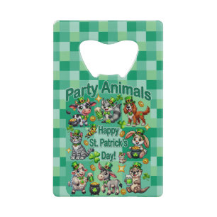 St. Patrick's Day Leuke en Schattige "Party Animal Kredietkaart Flessenopener