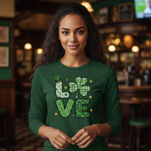 St. Patrick's Day LIEFDE Groen Gemengde Patronen K T-shirt