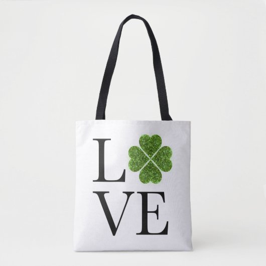 St. Patrick's day | Liefde | groene glitter shamro Draagtas (Voorkant)